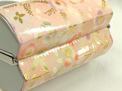 平和屋着物●和装小物 和装バッグ ハンドバッグ 草花文 金彩 エナメル 振袖 逸品 未使用 CAAQ8086ju