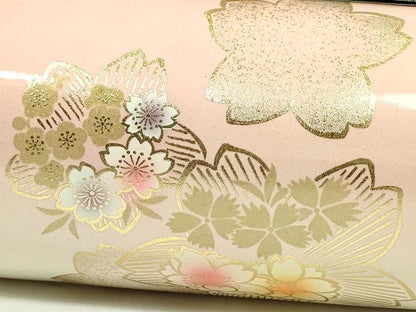 平和屋着物●和装小物 和装バッグ ハンドバッグ 梅桜舞花文 金彩 振袖 逸品 未使用 CAAQ8088ju