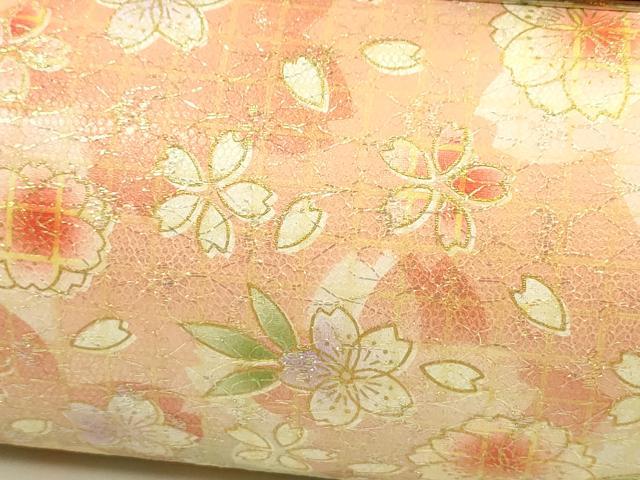 平和屋着物●和装小物 和装バッグ ハンドバッグ 格子舞花文 金彩 ラメ糸 逸品 CAAQ8091ju