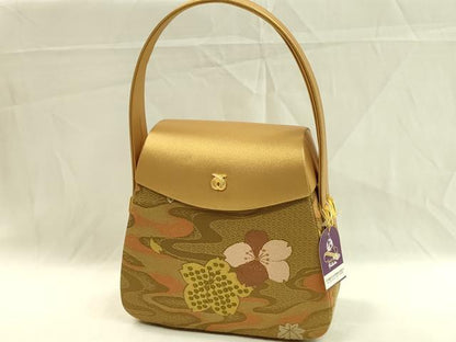 平和屋着物●和装小物 和装バッグ ハンドバッグ 唐織 流水花文 逸品 未使用 CAAQ8096ju