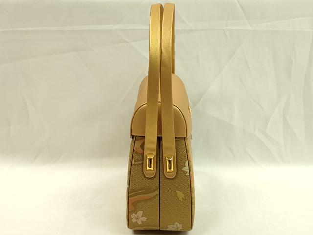 平和屋着物●和装小物 和装バッグ ハンドバッグ 唐織 流水花文 逸品 未使用 CAAQ8096ju