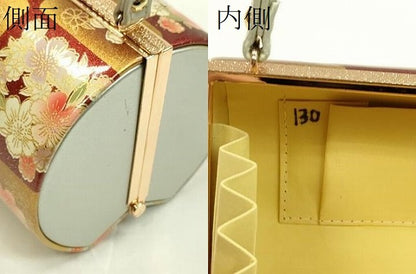 平和屋着物●和装小物 和装バッグ ハンドバッグ 草花文 金彩 振袖 逸品 CAAQ8097ju