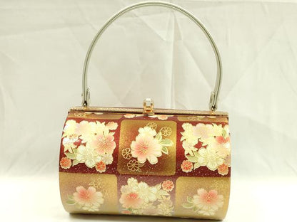 平和屋着物●和装小物 和装バッグ ハンドバッグ 草花文 金彩 振袖 逸品 CAAQ8097ju