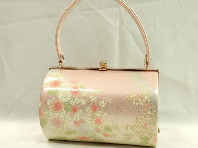 平和屋着物●和装小物 和装バッグ ハンドバッグ 草花文 金彩 逸品 CAAQ8098ju