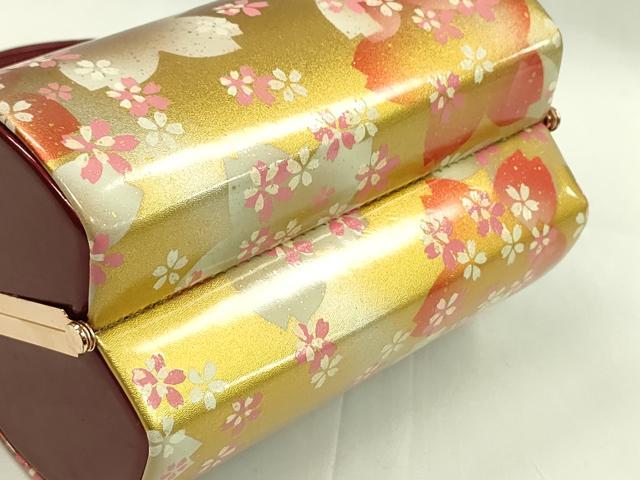 平和屋着物●和装小物　和装バッグ　ハンドバッグ　舞桜文　金彩　振袖　逸品　CAAQ8101ju