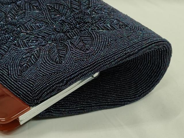 平和屋着物●和装小物　和装バッグ　ビーズバッグ　総ビーズ　花　逸品　未使用　CAAQ8102ju