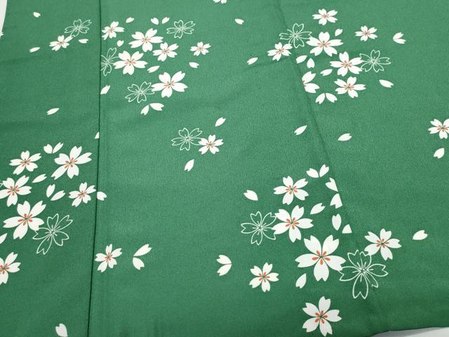 平和屋着物▽小紋　単衣　舞桜　洗える着物　CAAQ9053vf