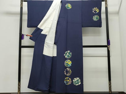 平和屋着物●訪問着 作家物 草花丸文 正絹 逸品 CAAQ9066vf