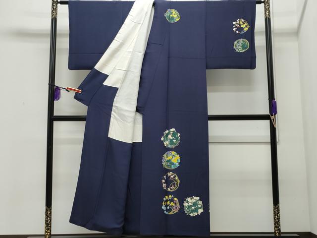 平和屋着物●訪問着 作家物 草花丸文 正絹 逸品 CAAQ9066vf