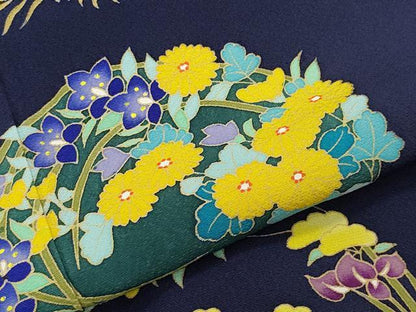 平和屋着物●訪問着 作家物 草花丸文 正絹 逸品 CAAQ9066vf