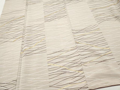 平和屋着物●上質な紬 市松吉祥文 金彩 正絹 逸品 CAAQ9071vf