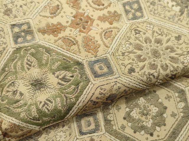平和屋着物●上質な紬 蜀江吉祥花文 正絹 逸品 CAAQ9080vf