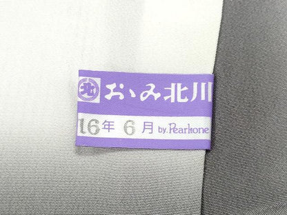 平和屋着物●訪問着 紬地 短冊人物花文 溢れ松葉文 正絹 逸品 CAAQ9081vf