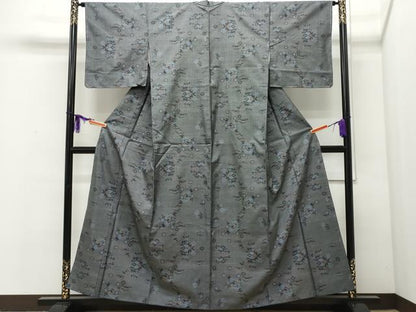 平和屋着物●本場大島紬 7マルキ 草花文 正絹 逸品 CAAQ9082vf
