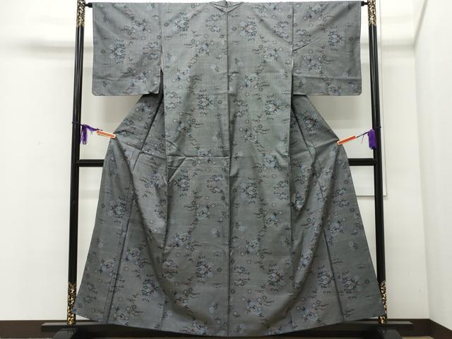 平和屋着物●本場大島紬 7マルキ 草花文 正絹 逸品 CAAQ9082vf