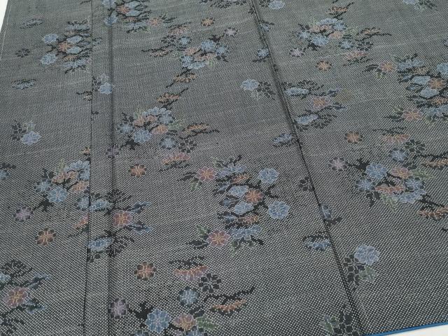 平和屋着物●本場大島紬 7マルキ 草花文 正絹 逸品 CAAQ9082vf