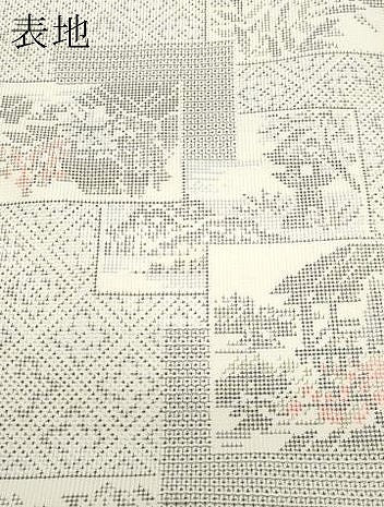 平和屋着物●本場大島紬 白大島 120亀甲 風景草花文 正絹 逸品 CAAQ9088vf