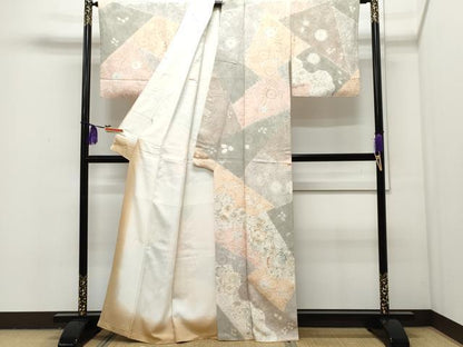 平和屋着物●訪問着　刺繍　辻が花　大丸扱い　正絹　逸品　CAAQ9119vf