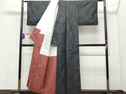 平和屋着物●本場大島紬　吉祥花文　正絹　逸品　未使用　CAAQ9123vf