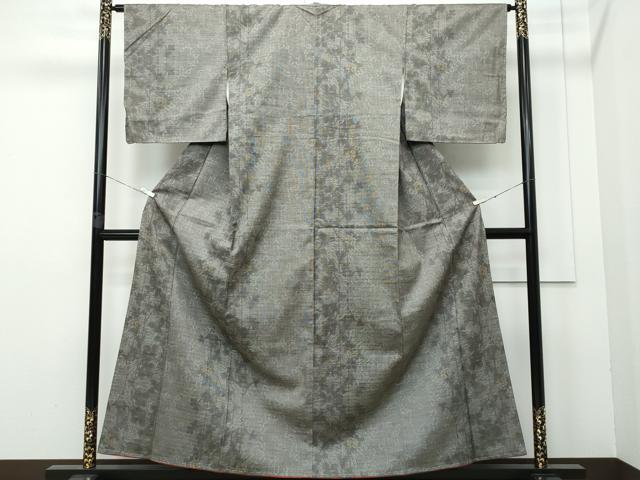 平和屋着物●本場大島紬　7マルキ　泥染め　草花文　正絹　逸品　CAAQ9131vf