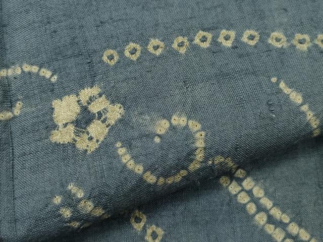 平和屋着物●訪問着　絞り　紬地　花唐草文　正絹　逸品　CAAQ9143vf