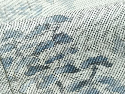 平和屋着物●本場大島紬 白大島 7マルキ 風景草木文 正絹 逸品 CAAQ9153vf