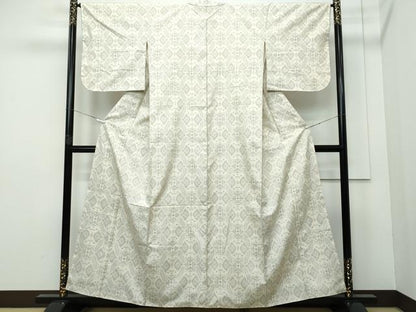 平和屋着物●本場大島紬 白大島 吉祥文 正絹 逸品 CAAQ9154vf
