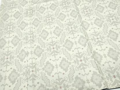 平和屋着物●本場大島紬 白大島 吉祥文 正絹 逸品 CAAQ9154vf