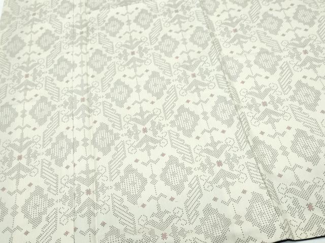 平和屋着物●本場大島紬 白大島 吉祥文 正絹 逸品 CAAQ9154vf