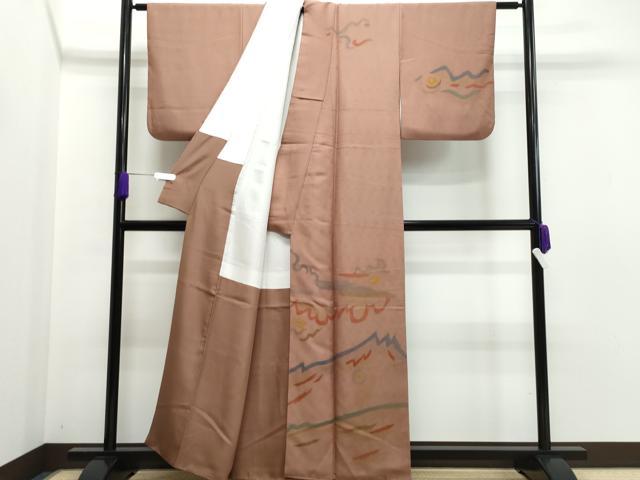 平和屋着物●東京手描友禅 安達雅一 訪問着 遠山吉祥文 正絹 逸品 CAAQ9173vf