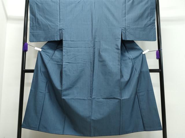 平和屋着物●男性 紬 鉄御納戸色 やまと誂製 正絹 逸品 CAAQ9175vf