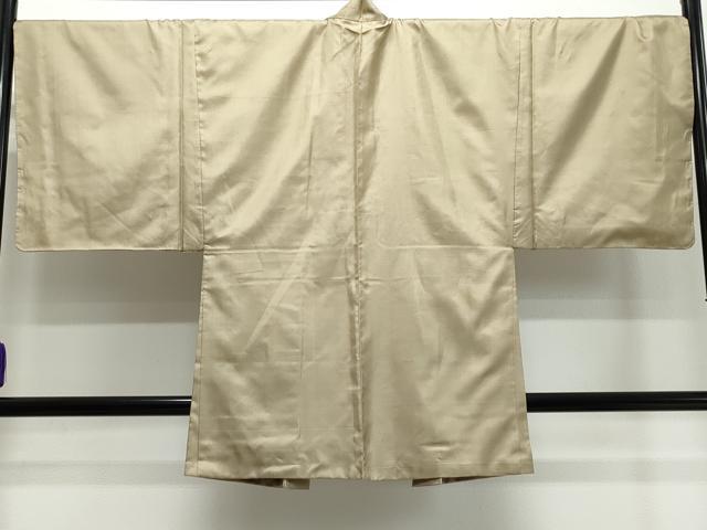 平和屋着物○銀座もとじ 男性 お召 横段文 海松茶色 たとう紙付き 正絹