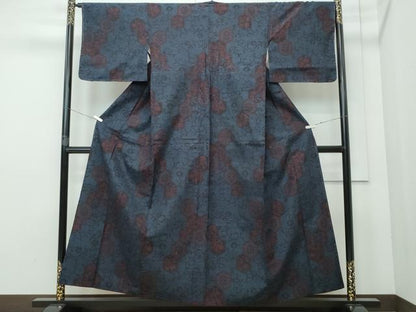平和屋着物●手緒里 結城紬 奥順 はたおり娘 80亀甲 亀甲花唐草文 証紙付き 正絹 逸品 CAAQ9187vf
