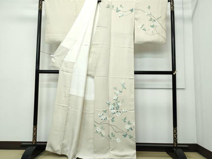 平和屋着物●訪問着　友禅　作家物　枝花文　正絹　逸品　CAAQ9194vf