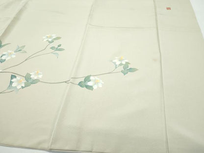 平和屋着物●訪問着　友禅　作家物　枝花文　正絹　逸品　CAAQ9194vf