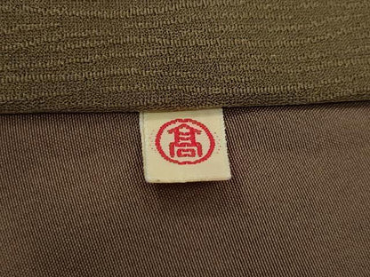 平和屋着物●男性　お召　色無地　朽葉色　高島屋扱い　正絹　逸品　CAAQ9199vf