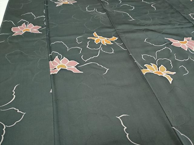 平和屋着物●上質な小紋 舞花文 地紋起こし 正絹 逸品 未使用 CAAQ9422th