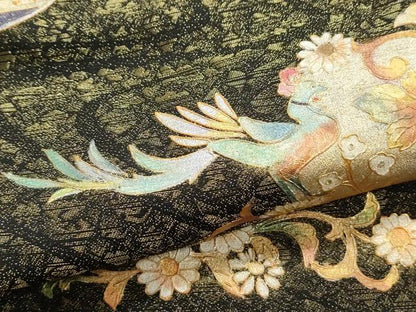平和屋着物●豪華黒留袖　作家物　動物狩猟文　暈し染め　金彩　正絹　逸品　CAAQ9423th