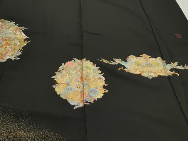 平和屋着物●豪華黒留袖　作家物　動物狩猟文　暈し染め　金彩　正絹　逸品　CAAQ9423th