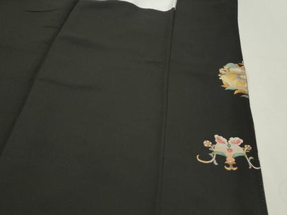 平和屋着物●豪華黒留袖　作家物　動物狩猟文　暈し染め　金彩　正絹　逸品　CAAQ9423th