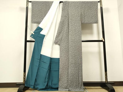 平和屋着物●保科土山 江戸小紋 さるかに合戦 三越扱い 正絹 逸品 CAAQ9450th