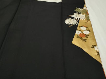 平和屋着物●豪華黒留袖 駒刺繍 枝松文 暈し染め 金彩 正絹 逸品 CAAQ9476th
