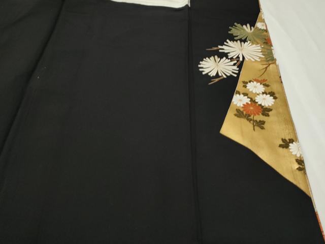 平和屋着物●豪華黒留袖 駒刺繍 枝松文 暈し染め 金彩 正絹 逸品 CAAQ9476th