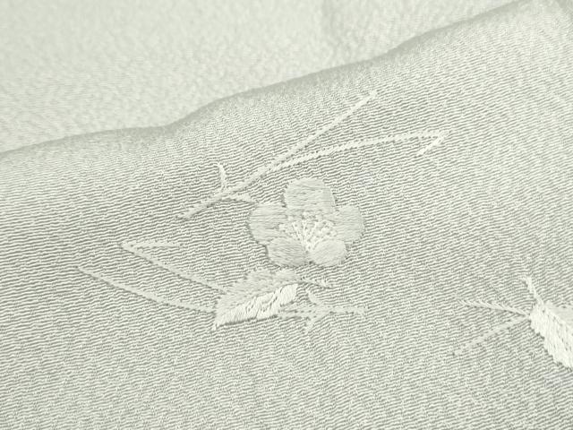 平和屋着物●上質な小紋 総刺繍 溢れ松葉 月白色 正絹 逸品 未使用 CAAQ9499th