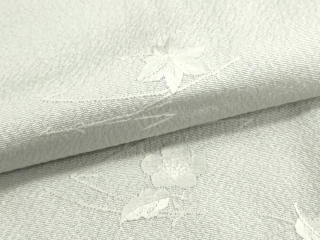 平和屋着物●上質な小紋 総刺繍 溢れ松葉 月白色 正絹 逸品 未使用 CAAQ9499th