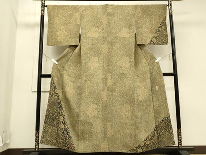 平和屋着物●訪問着　作家物　更紗花文　正絹　逸品　CAAQ9536th