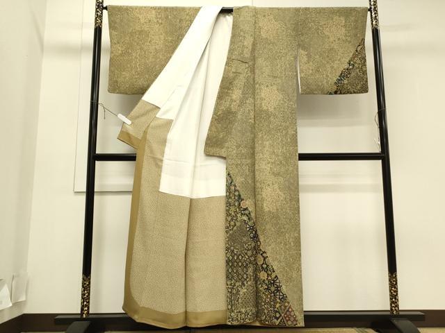 平和屋着物●訪問着　作家物　更紗花文　正絹　逸品　CAAQ9536th