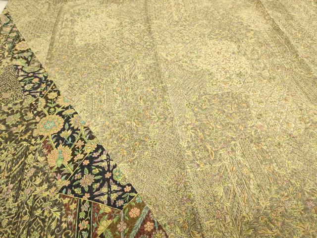平和屋着物●訪問着　作家物　更紗花文　正絹　逸品　CAAQ9536th