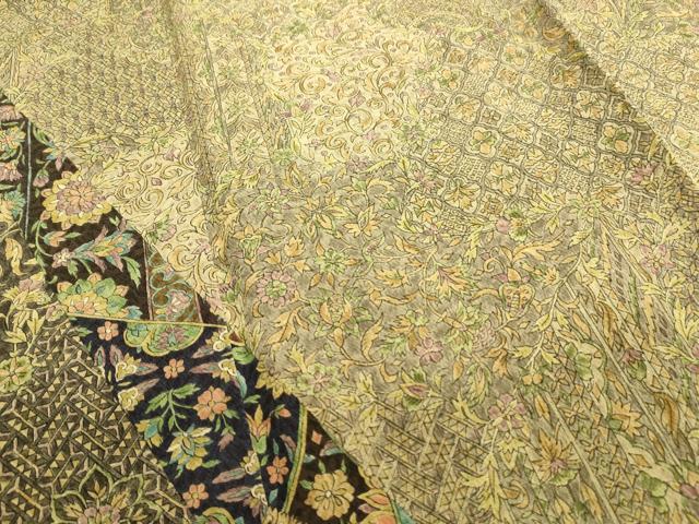 平和屋着物●訪問着　作家物　更紗花文　正絹　逸品　CAAQ9536th