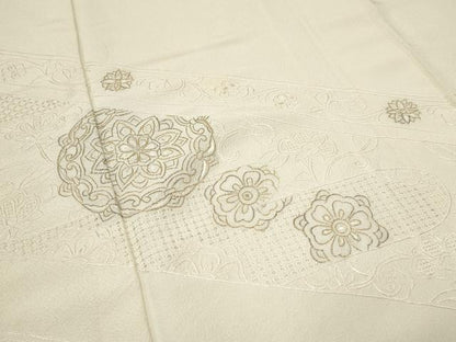 平和屋着物●中国三大刺繍 スワトウ刺繍 総刺繍 訪問着 正倉院花文 金糸 正絹 逸品 CAAQ9568th